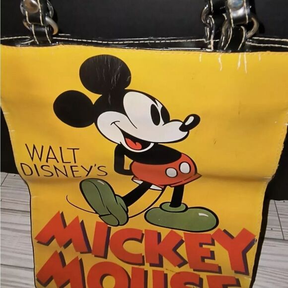 Walt Disney’s Vintage Mickey Mouse Vinyl Tote Handbag With Magnetic Snap Close - Picture 6 of 13